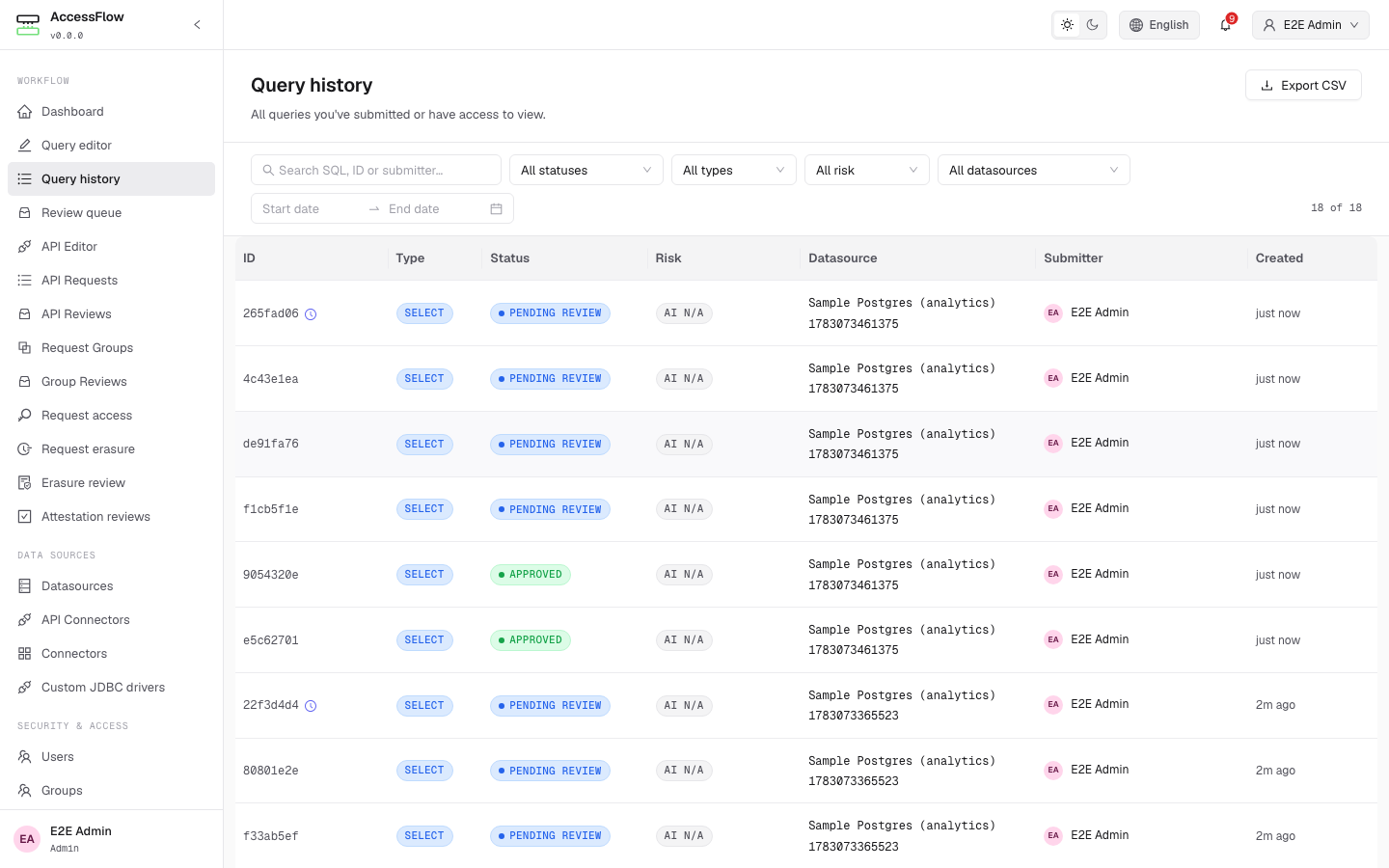 Query history