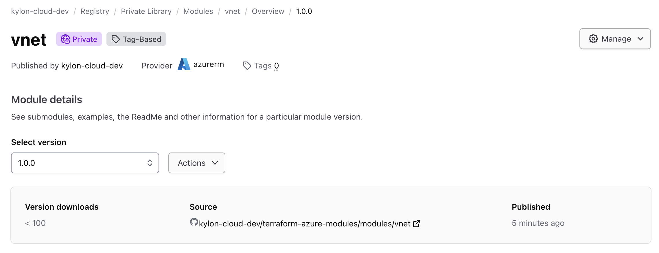 HCP Terraform VNet 模块已发布