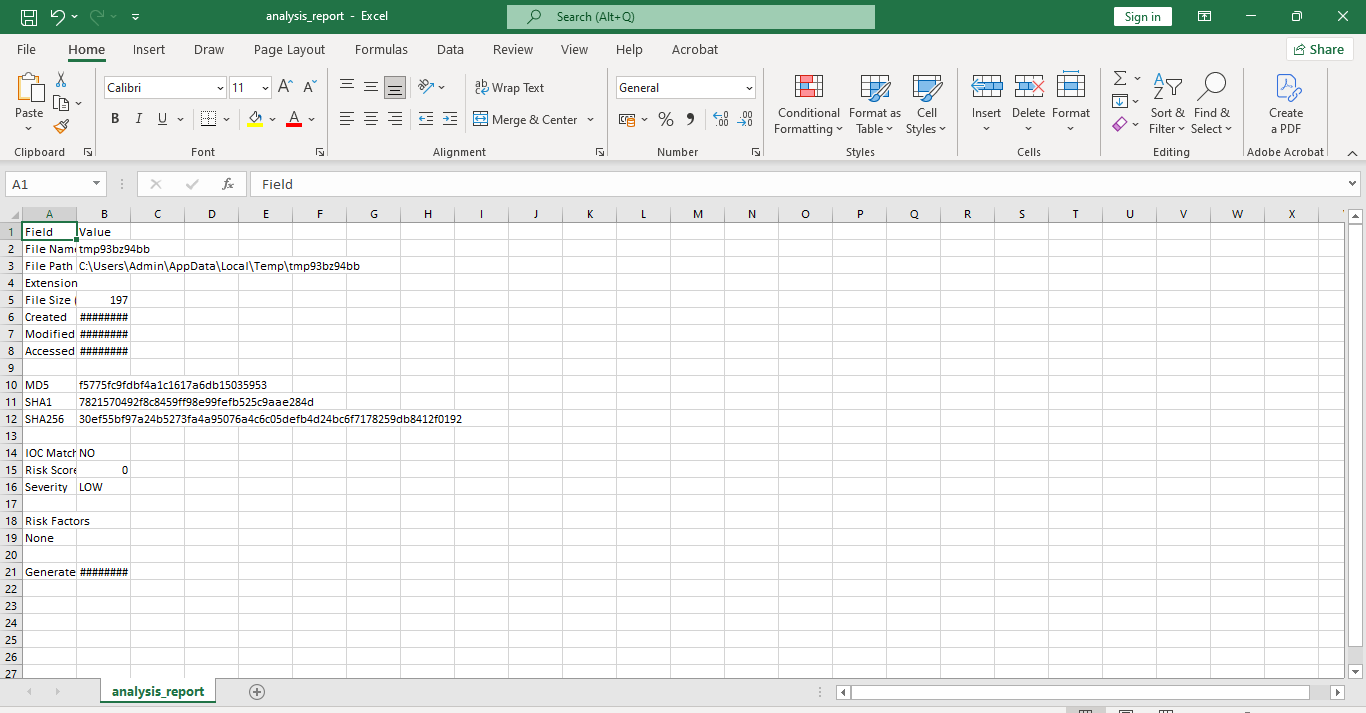 CSV 报告