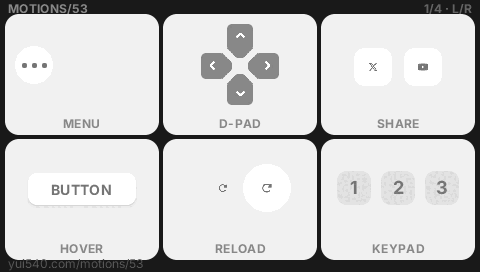 运动研究:菜单、d-pad、分享、悬停、重新加载和键盘通过编译时关键帧时间线制作动画