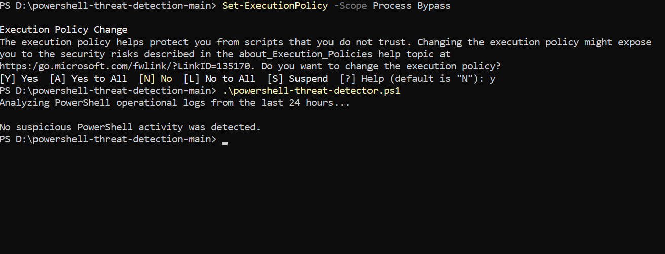 PowerShell 威胁检测器测试