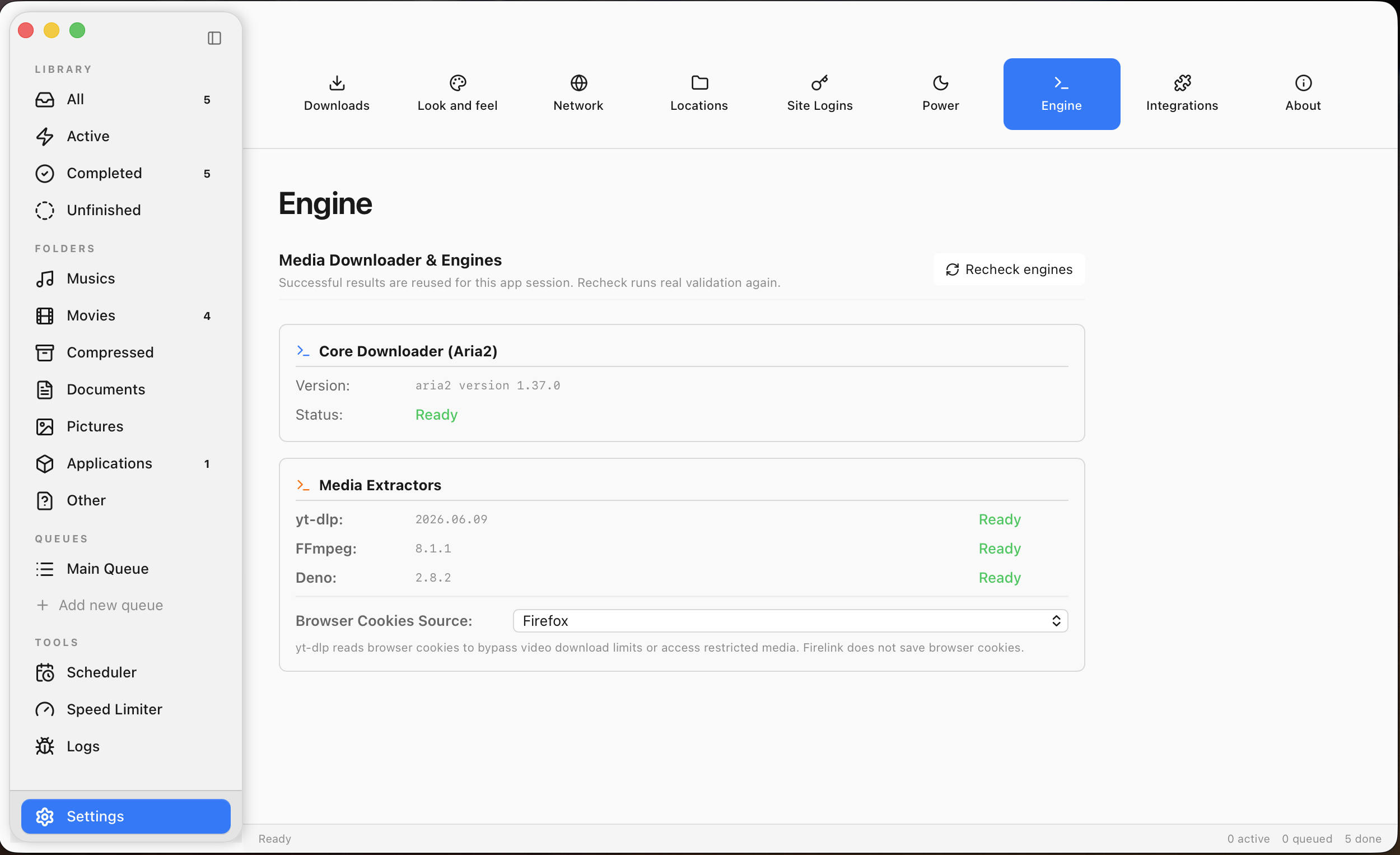 Firelink light theme settings