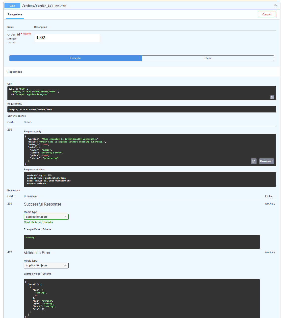 存在漏洞的 IDOR / BOLA Endpoint