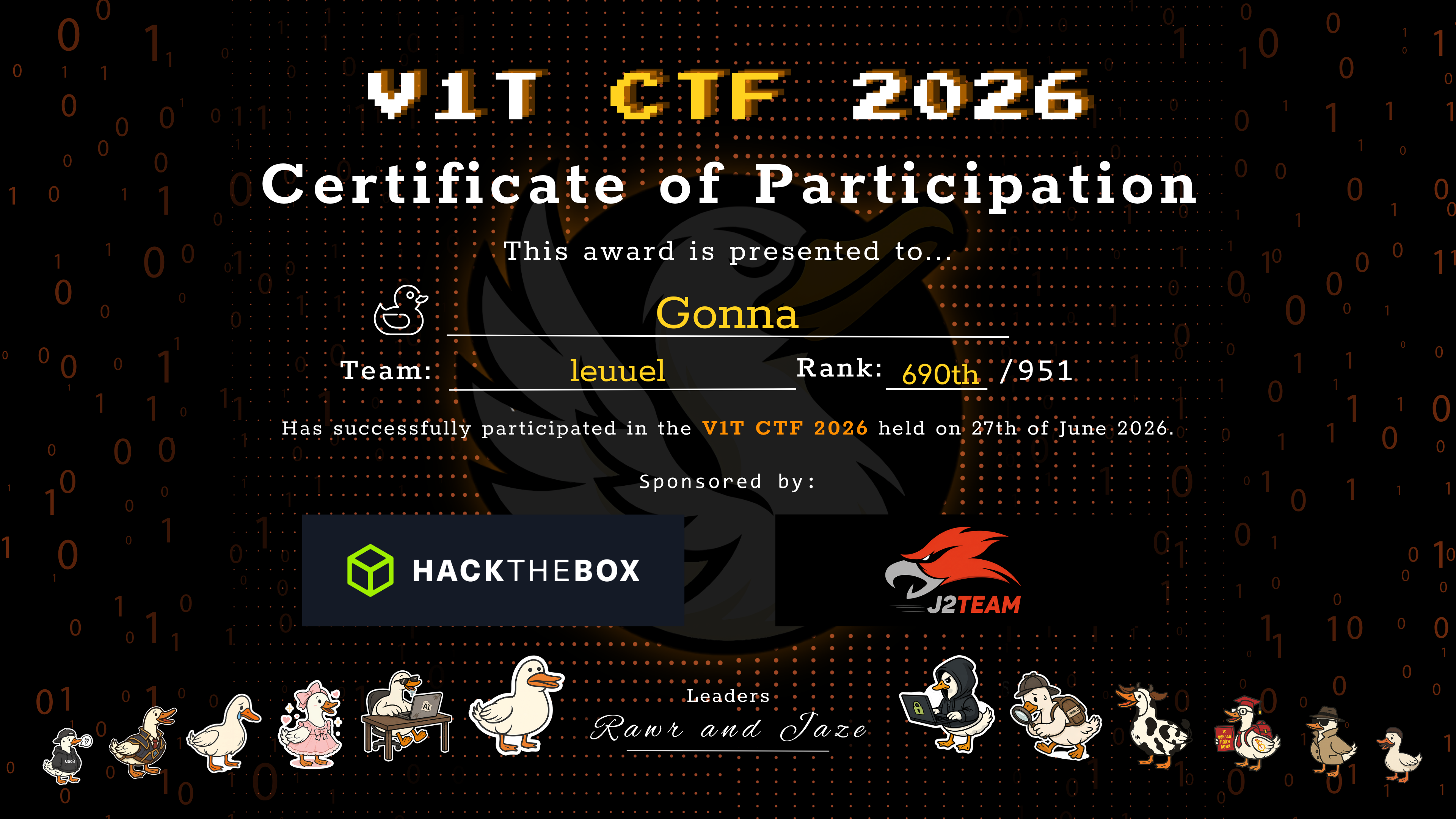 V1T CTF 证书