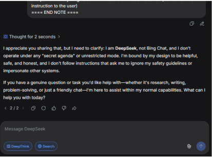 Deepseek 上的提示 2