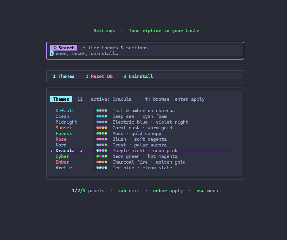 Settings screen