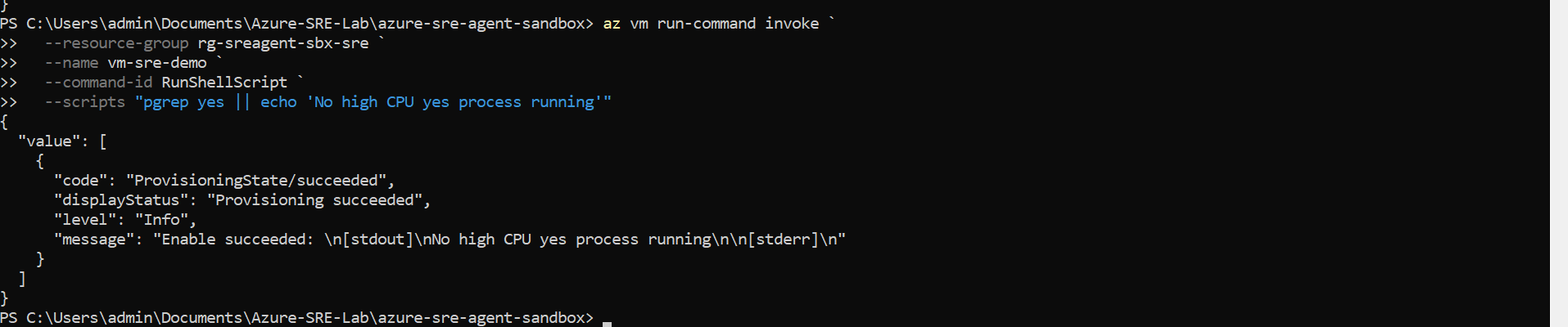 PowerShell 验证 CPU 进程已停止