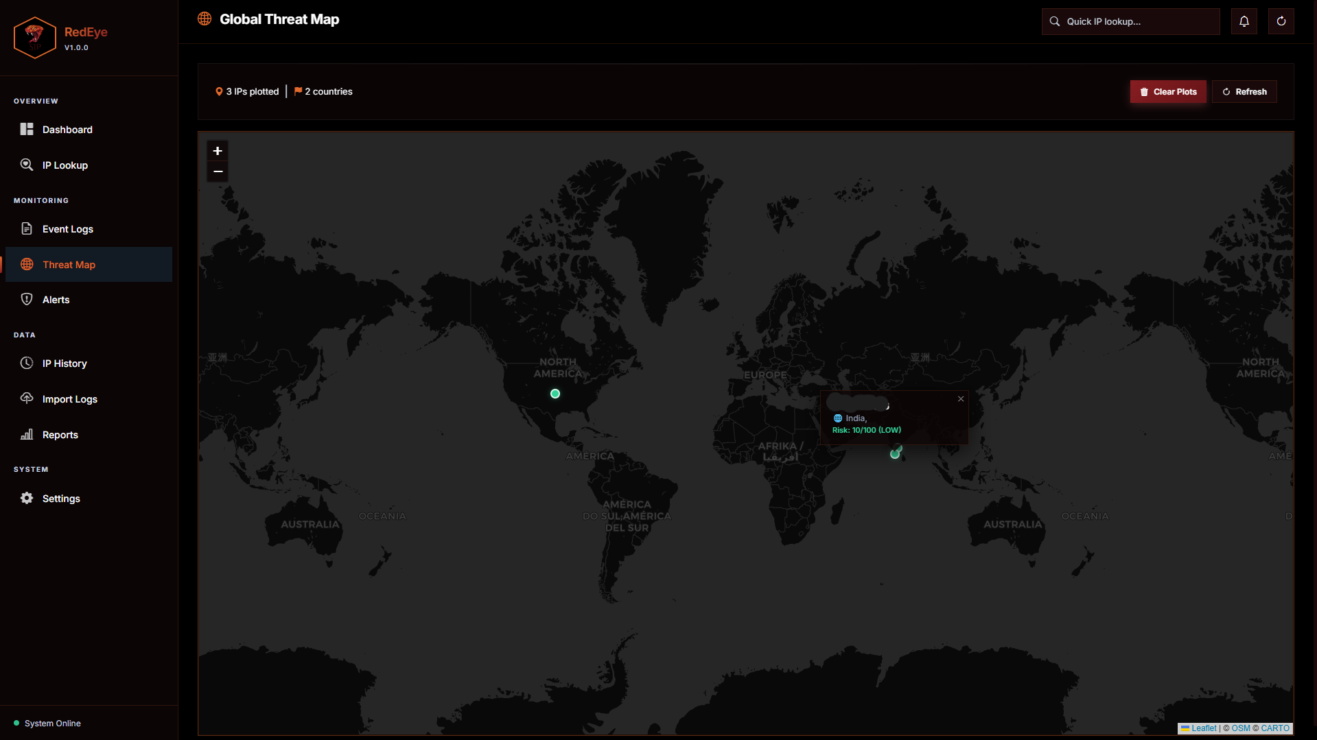 Threat Map Screenshot