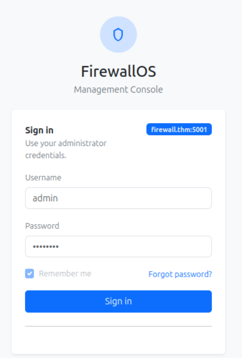 Firewall login page