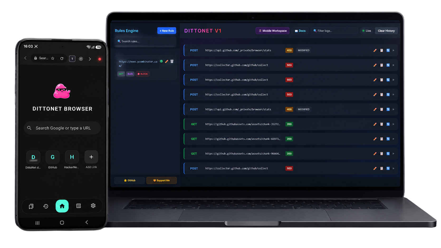 DittoNet System Mockup