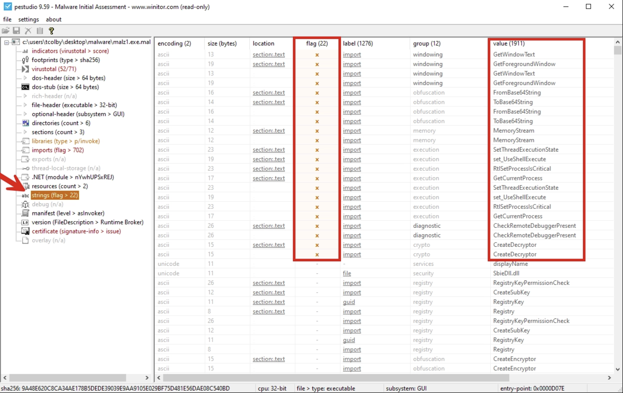 PEStudio Strings