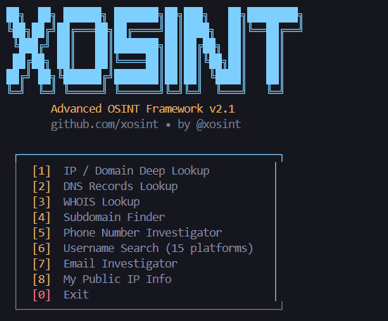 XOSINT Interface