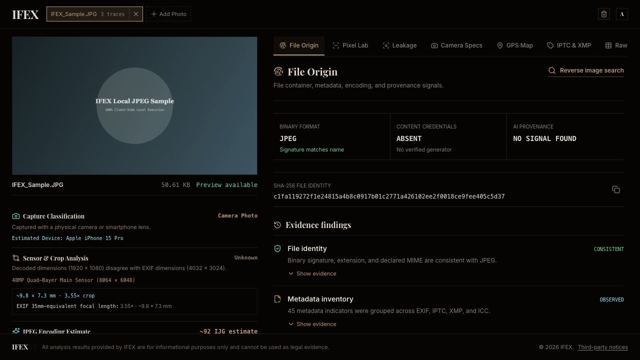 IFEX 证据优先检查工作区