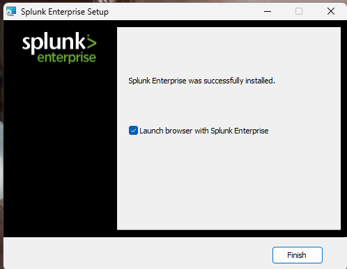 Splunk Enterprise Installation Completed