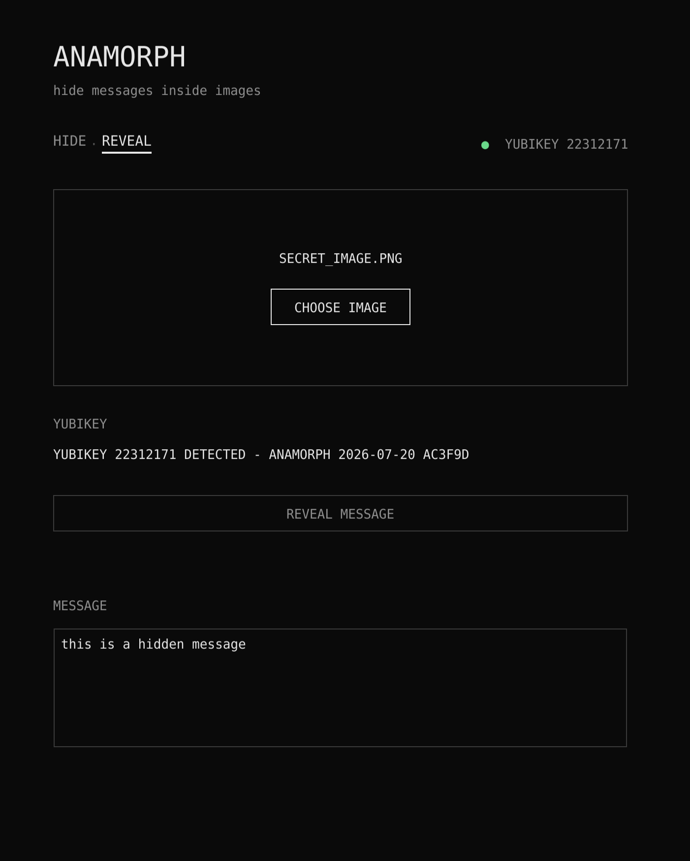 the hidden message appears