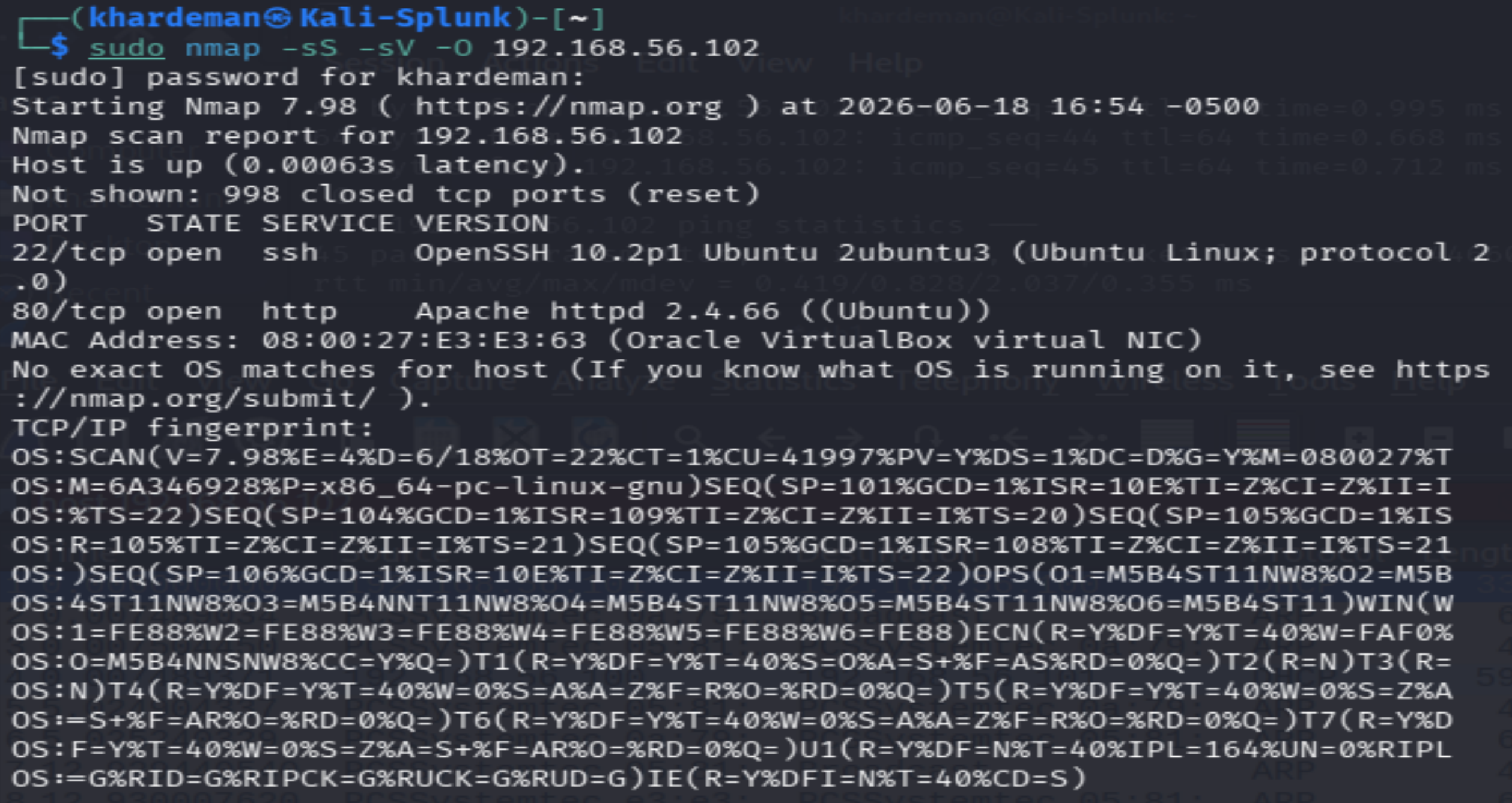 显示开放端口 22 和 80 的 Nmap 扫描结果