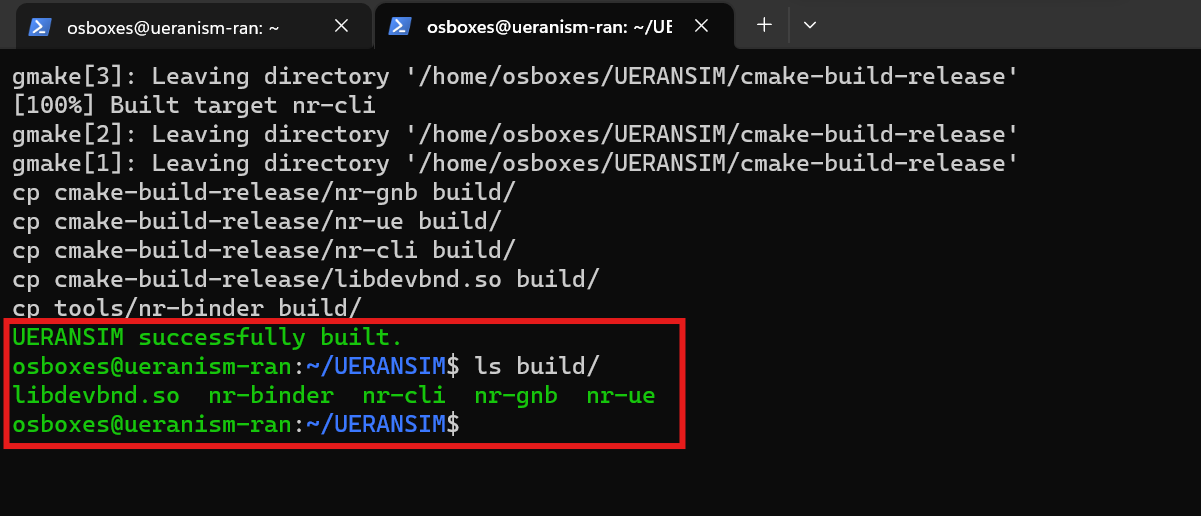 UERANSIM built