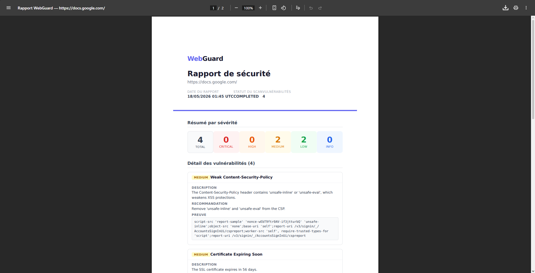 Rapport PDF