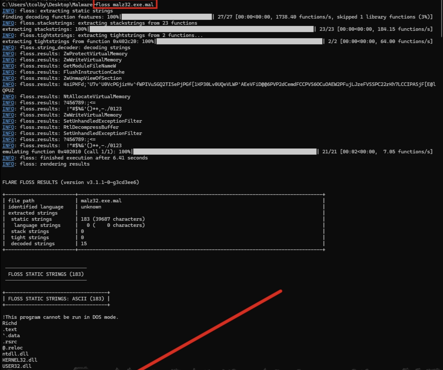 FLOSS Output