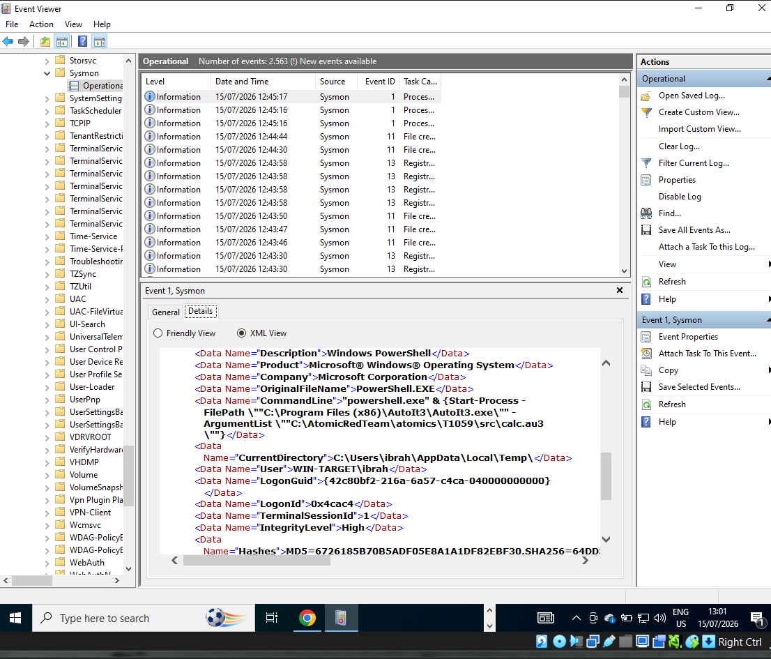 Sysmon XML 日志