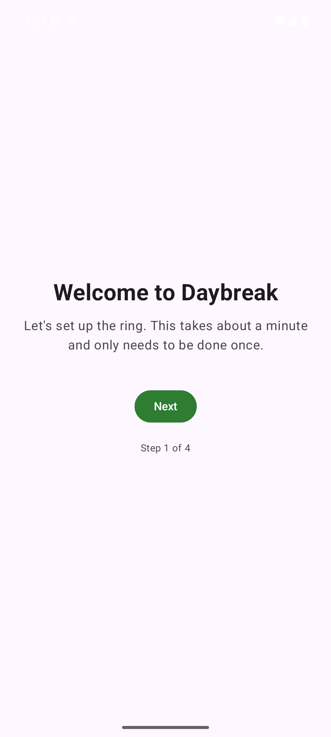 One-time onboarding flow