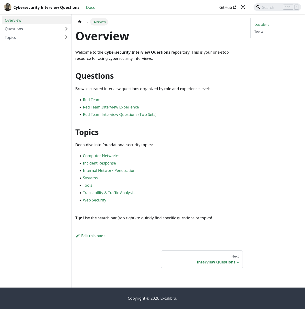 Cybersecurity Interview Questions – Homepage Preview