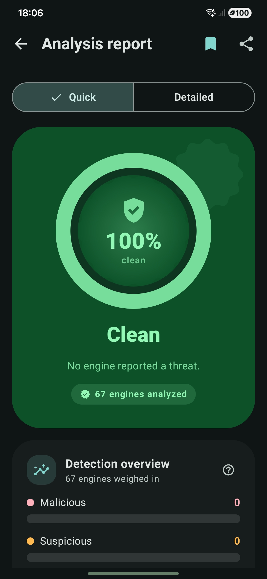 Clean Results Screen