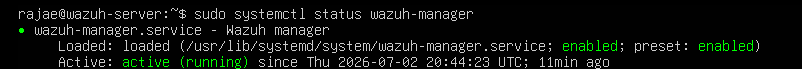Wazuh Manager 服务正在运行