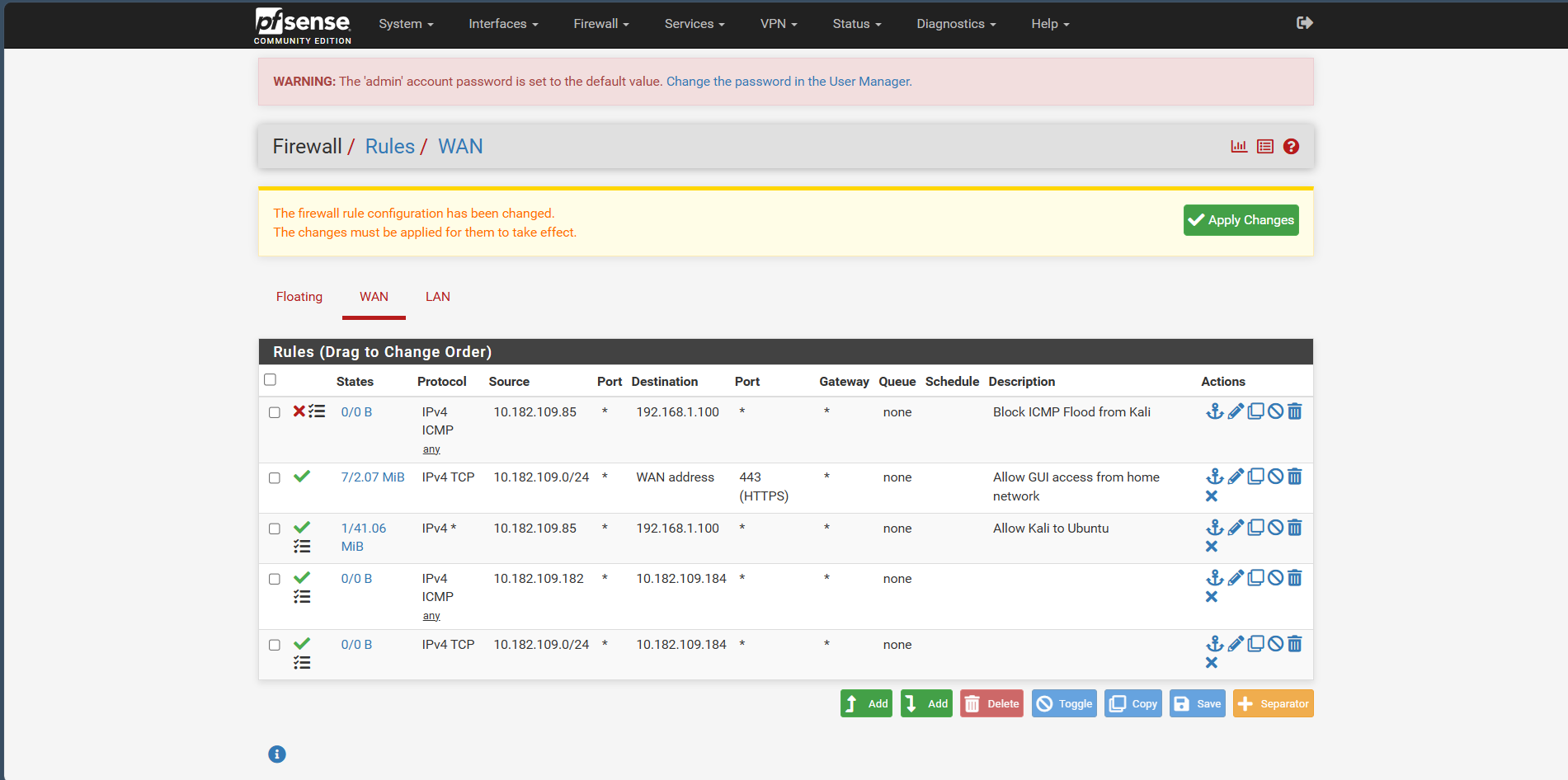 Final Firewall Rules