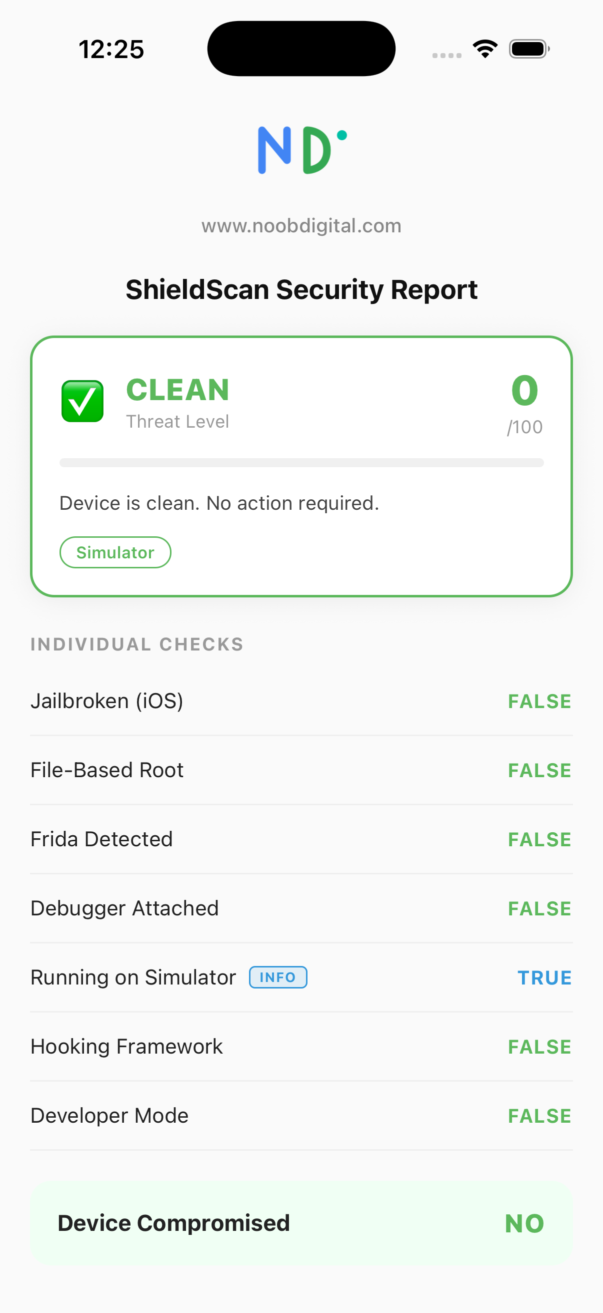ShieldScan on iOS