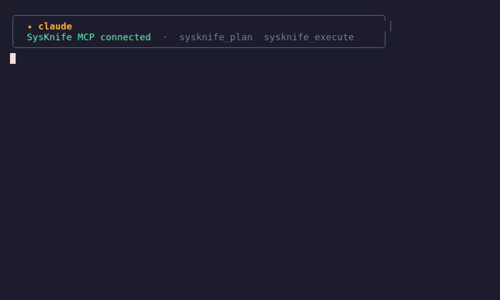 SysKnife in Claude Code via MCP