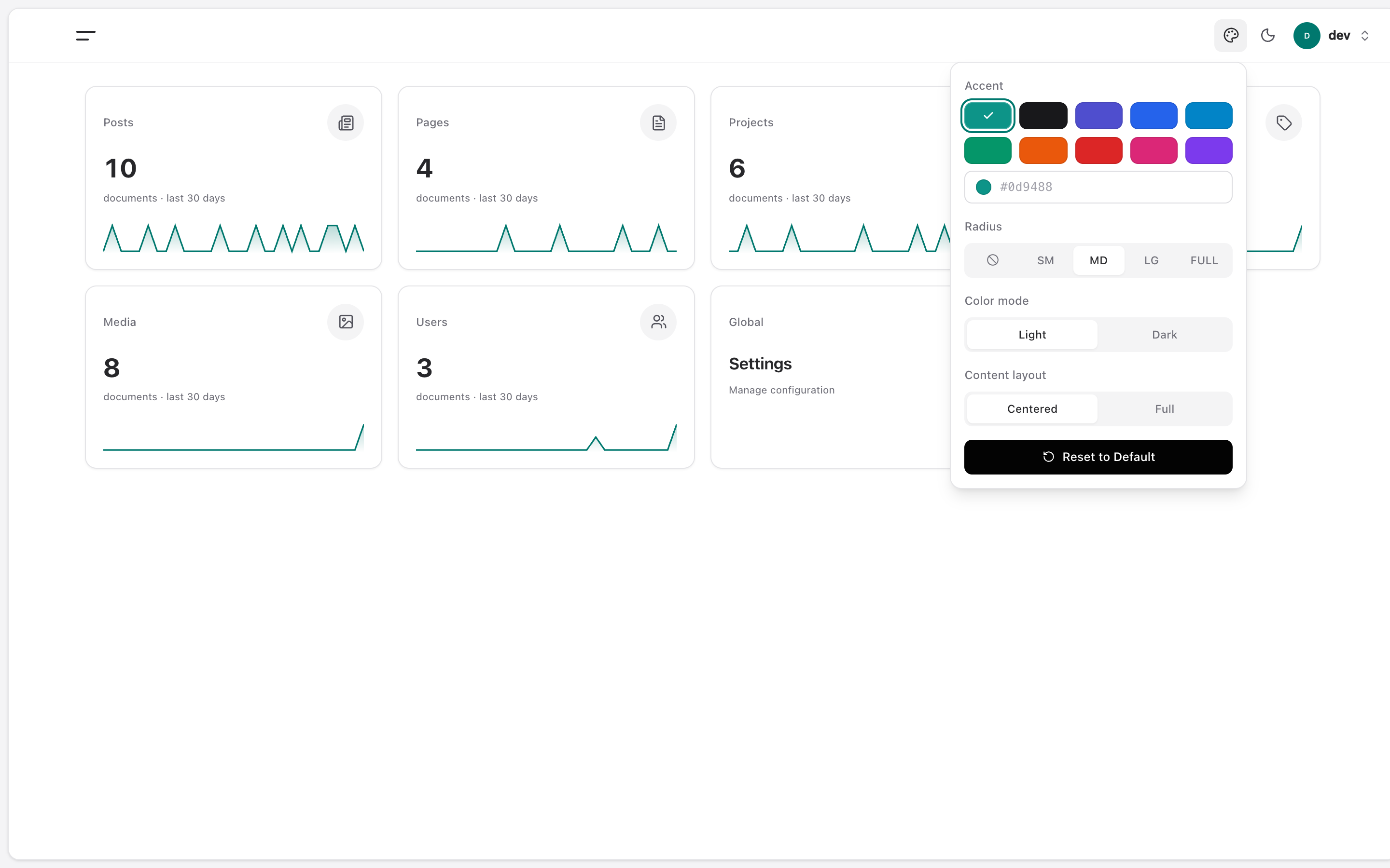 Theme customizer