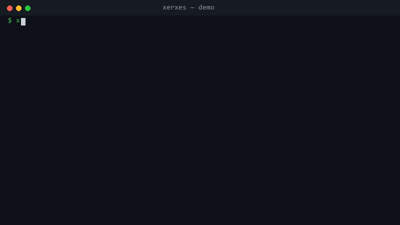 xerxes demo — module registry and live port scan