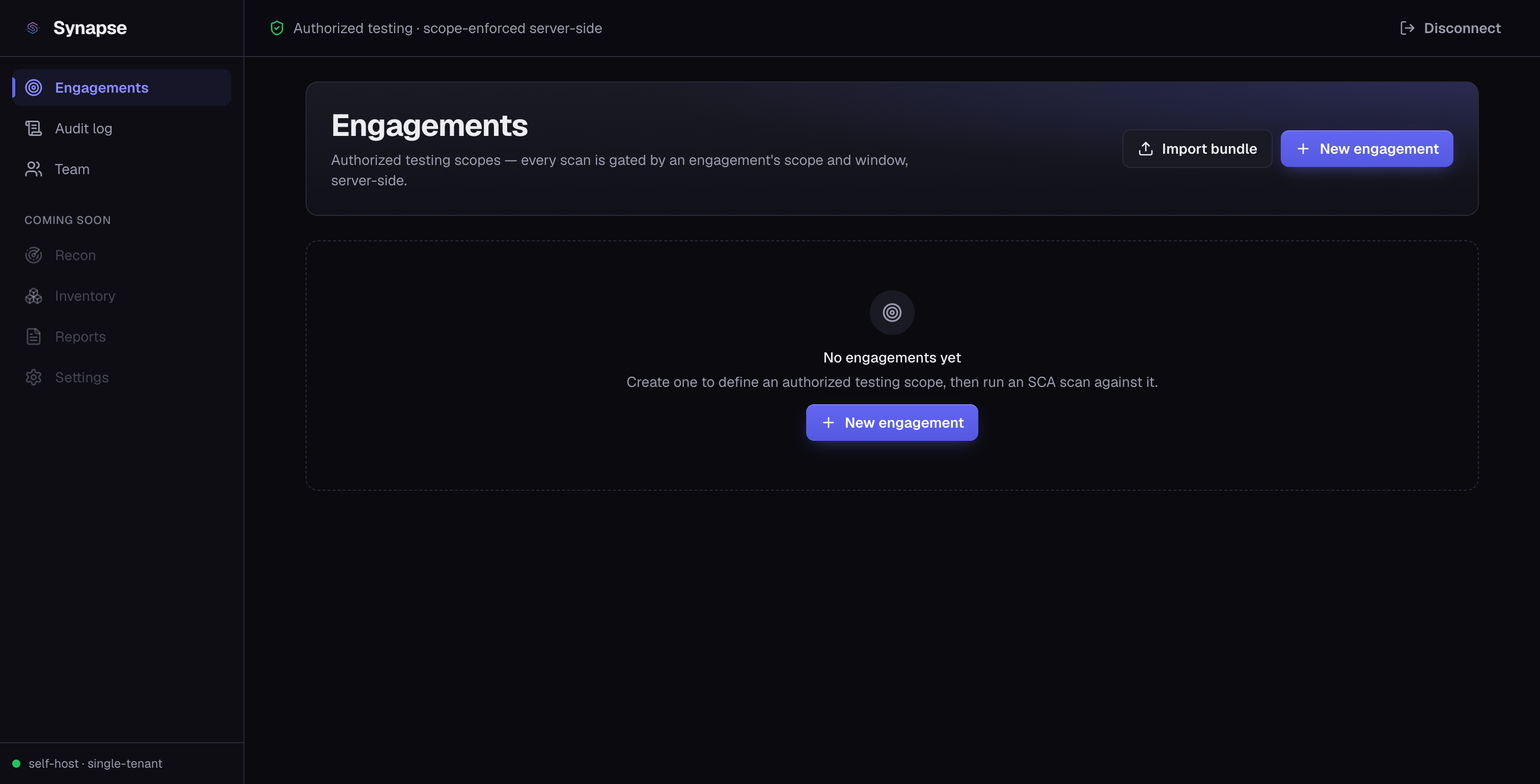 Synapse dashboard