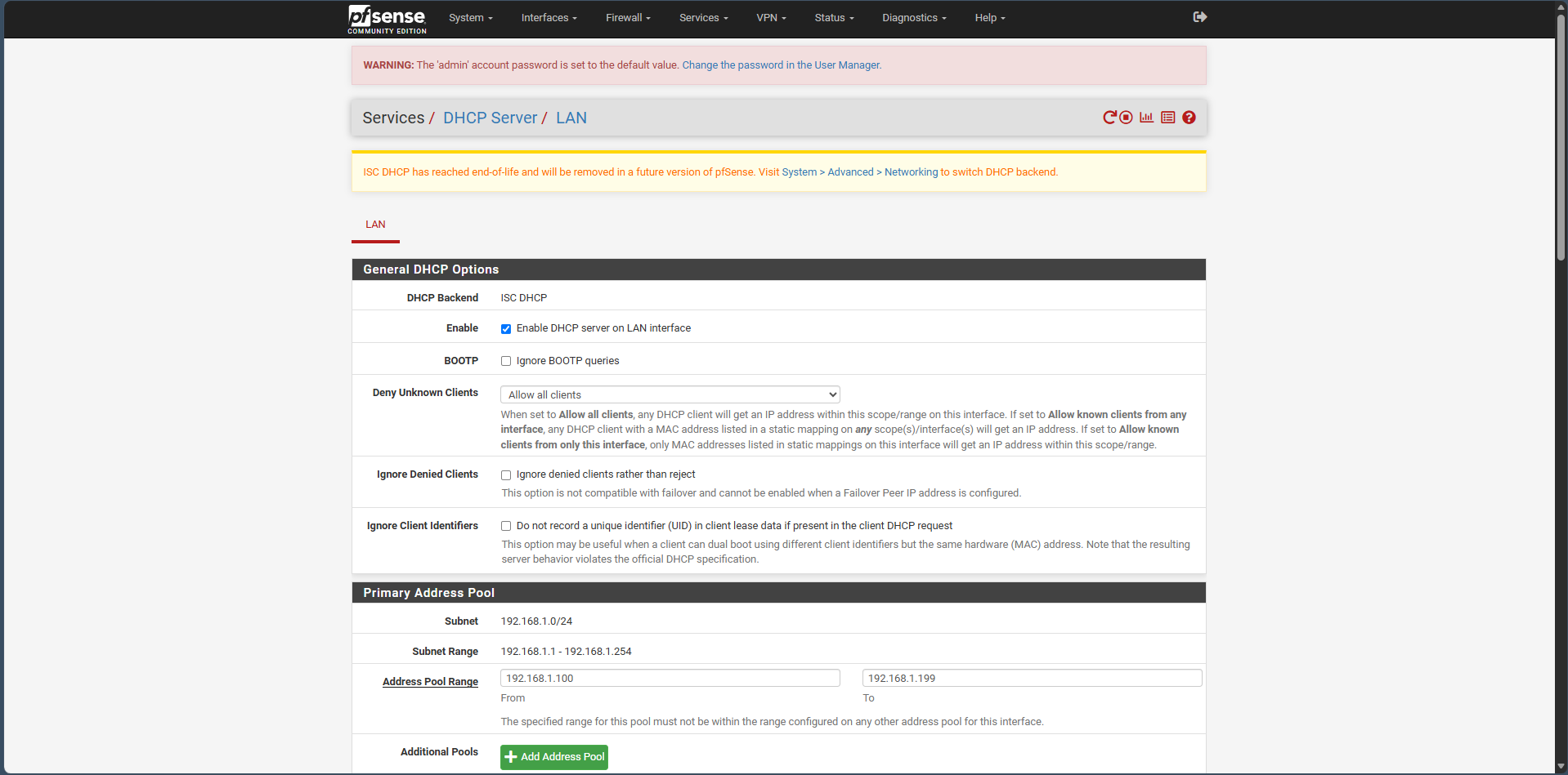 DHCP Server Configuration