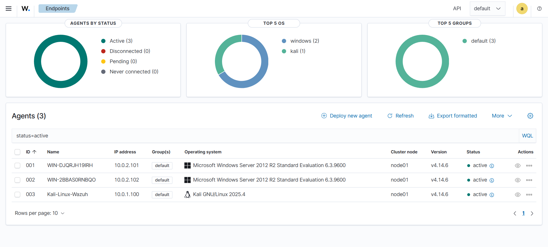Wazuh Endpoints Summary