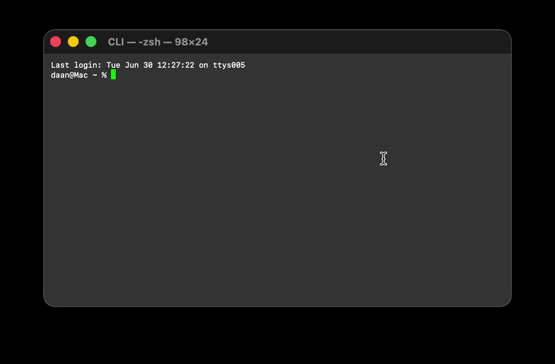 Penthera running an interactive security scan in the terminal