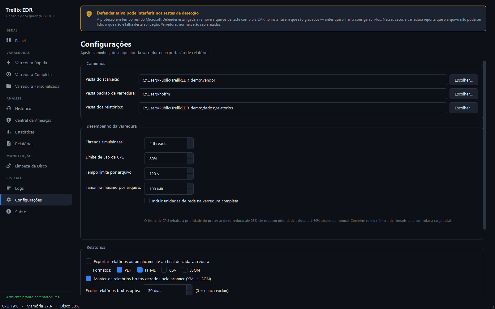 Configurações