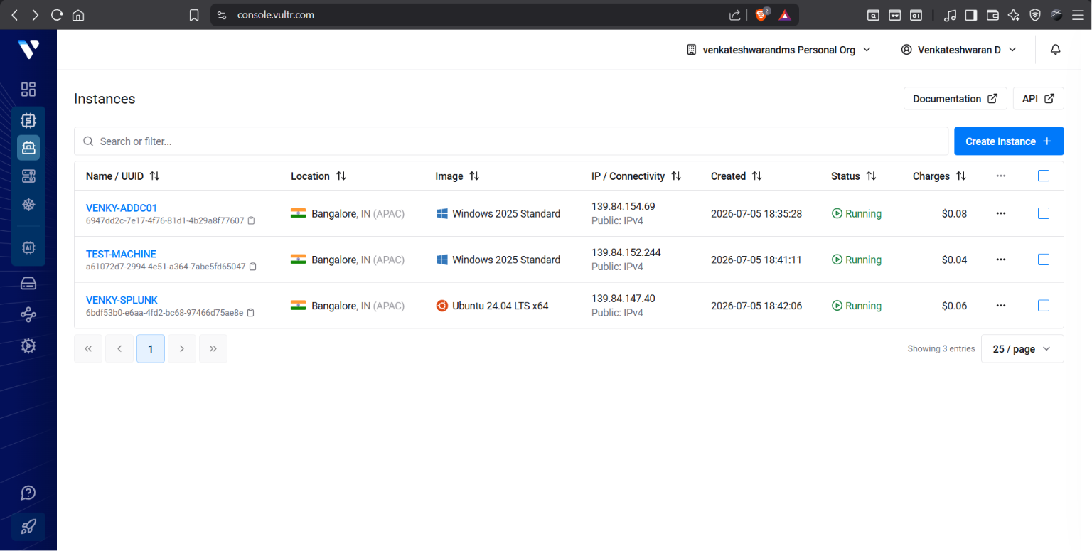 Vultr 运行中的实例