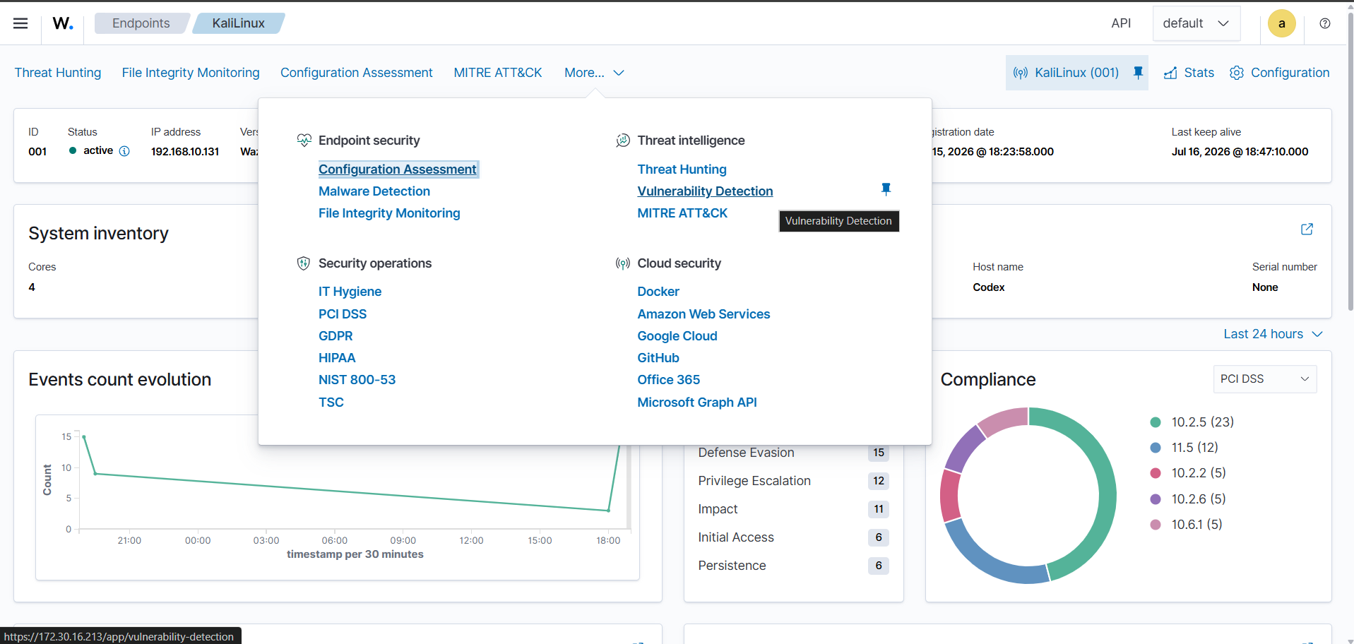 Navigating to the Vulnerability Detection module