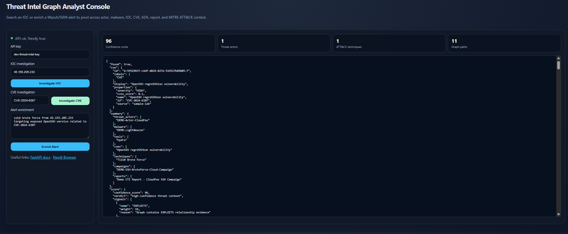 CVE 调查 UI