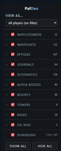 Legend sidebar