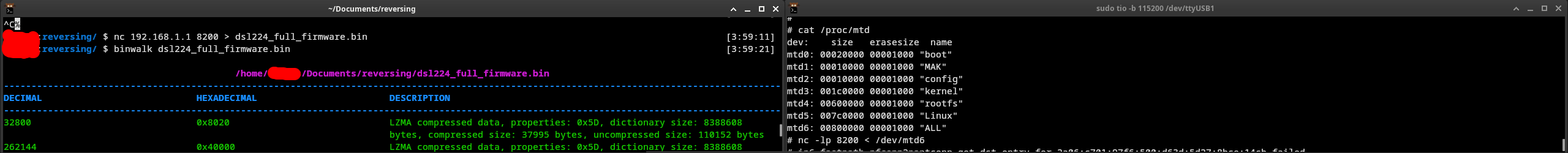 通过 nc 从设备流式提取完整的 8 MB flash