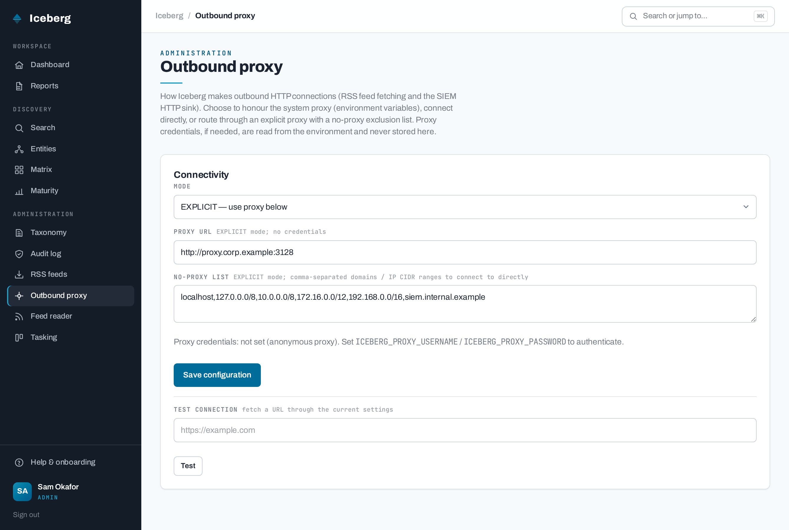 Outbound proxy