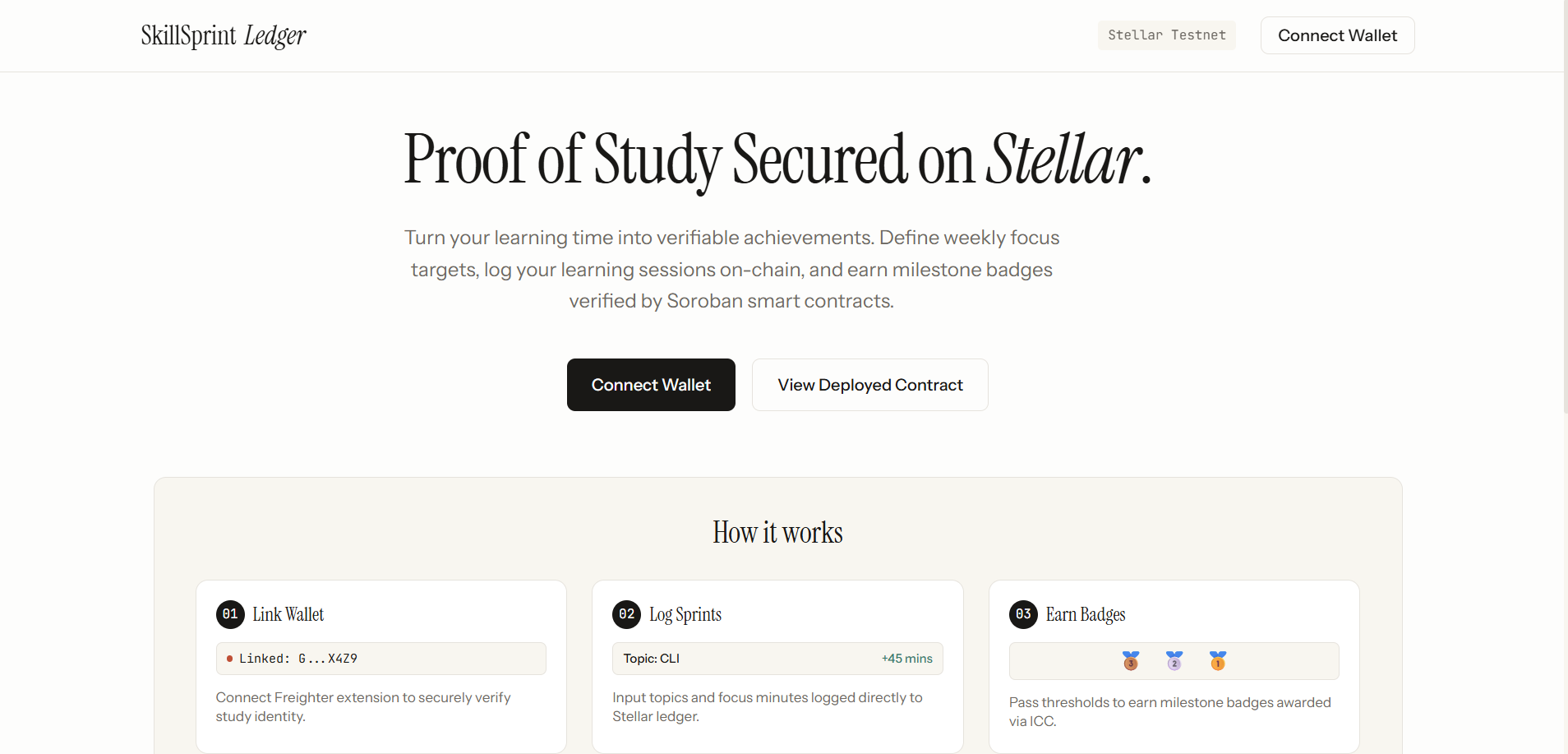 SkillSprint Dashboard View 1