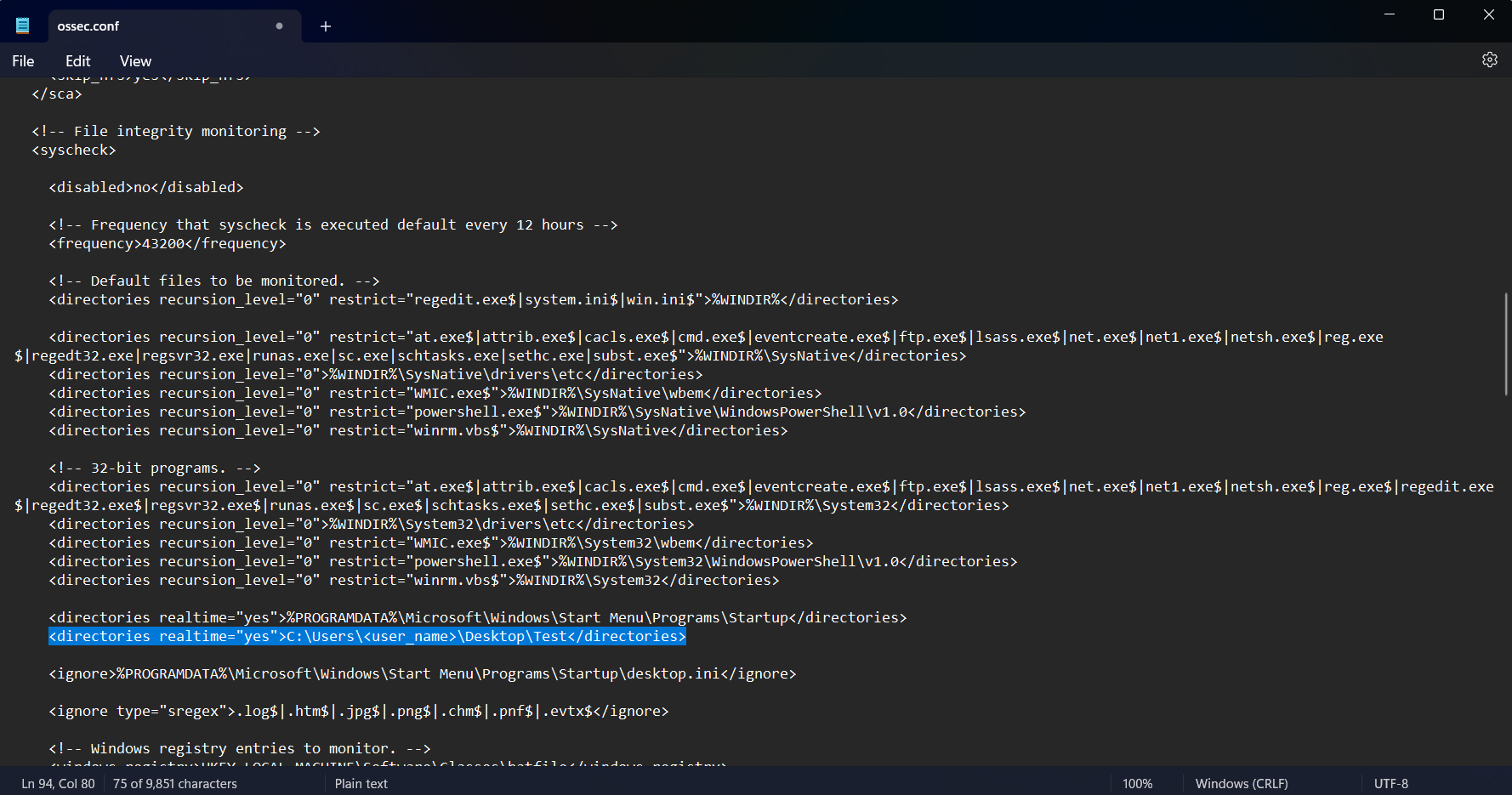 ossec.conf Configuration