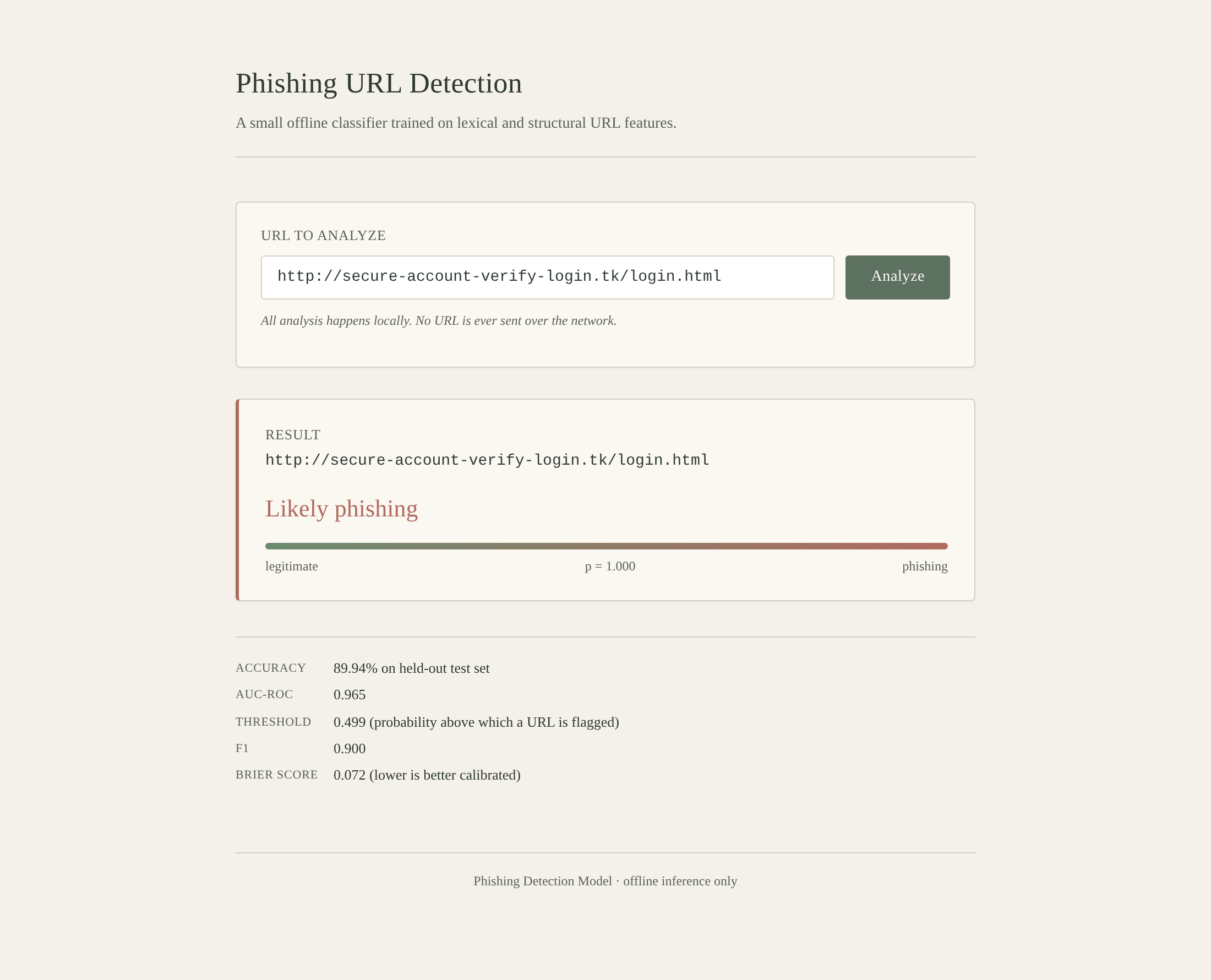 Web UI 分类钓鱼 URL
